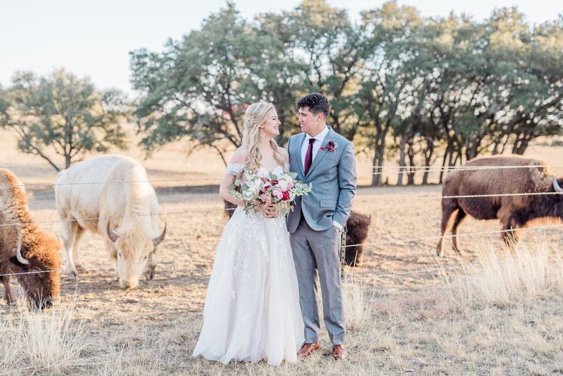 Bride and groom portraits on the G5 Ranch grounds